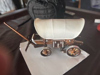 Vintage Wooden Covered Wagon Lamp Western Rustic Decor Light