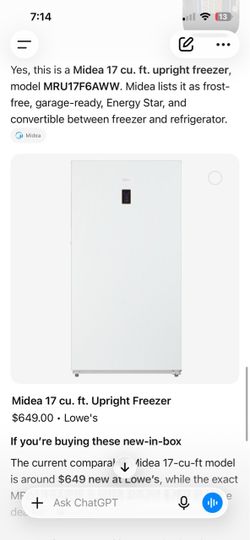 Midea freezer 2 brand new in box make offer