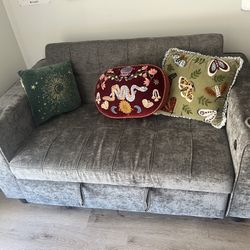 Gray Pull-Out Couch / Sleeper Sofa—Like New