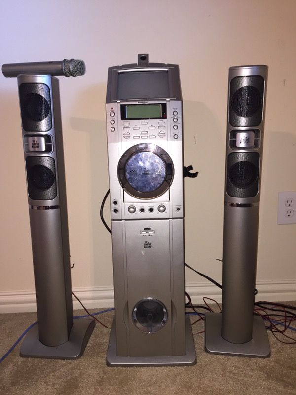 Singing Machine STVD-1001 Pedestal DVD/CDG Karaoke System with Tower Speakers, Camera and 7" TV Monitor