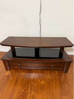 TV Stand - Wood/Glass (with optional mount)