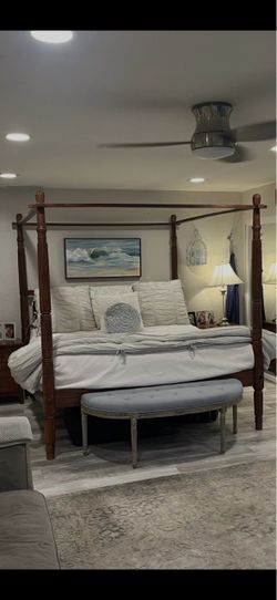 Wood Four-Poster Canopy Bed Frame - $800/OBO