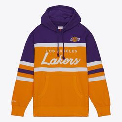 Mitchell & Ness Los Angeles Lakers Pullover Hoodie Sweatshirt Mens Large New 