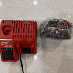 Brand New M18 5.0ah battery and M18/M12 charger