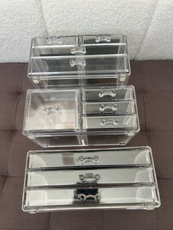 Clear acrylic makeup / jewelry organizers ~ 3 total