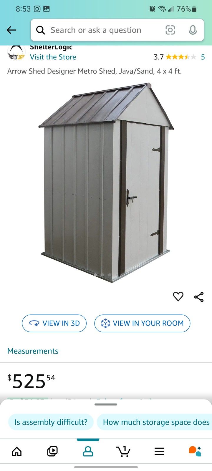 4 Ft X 4 Ft Aluminum Shed