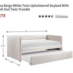 Daybed with Pull-Out Trundle, 2 Twin Mattresses & 2 Waterproof Covers