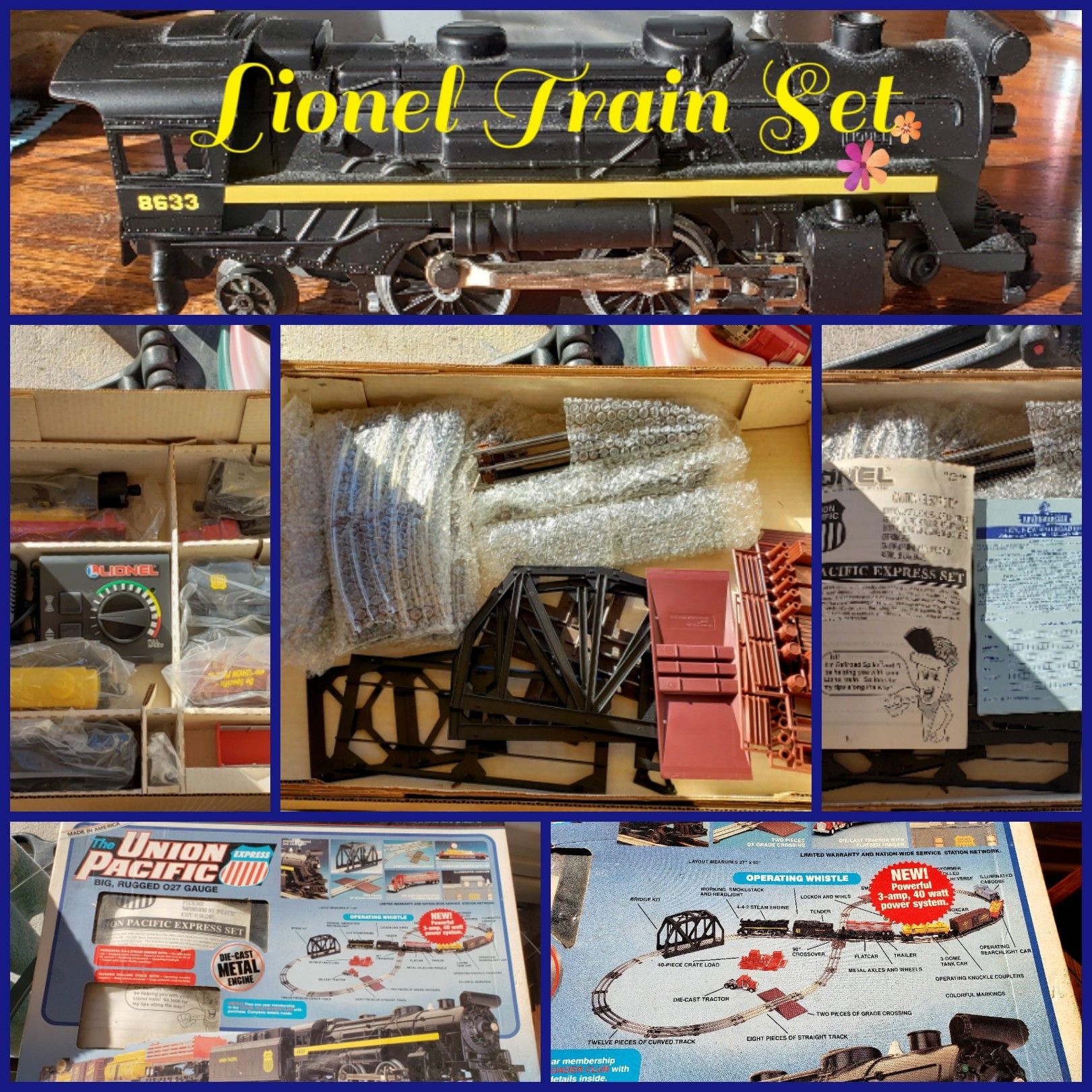 Lionel Train Set "The Union Pacific Express" big rugged O27 gauge. Engine number 8633
