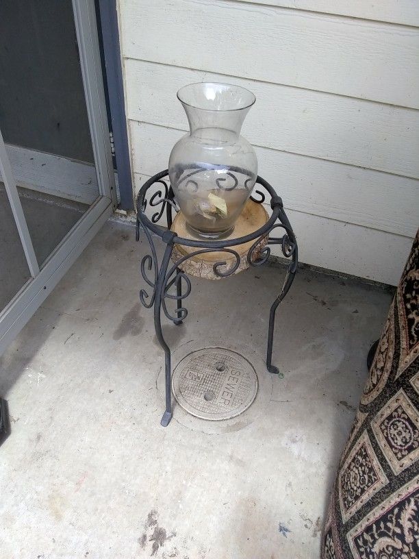 Wrought iron planter stand