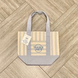 Trader Joe’s Pastel Blue Striped Mini Tote Bag
