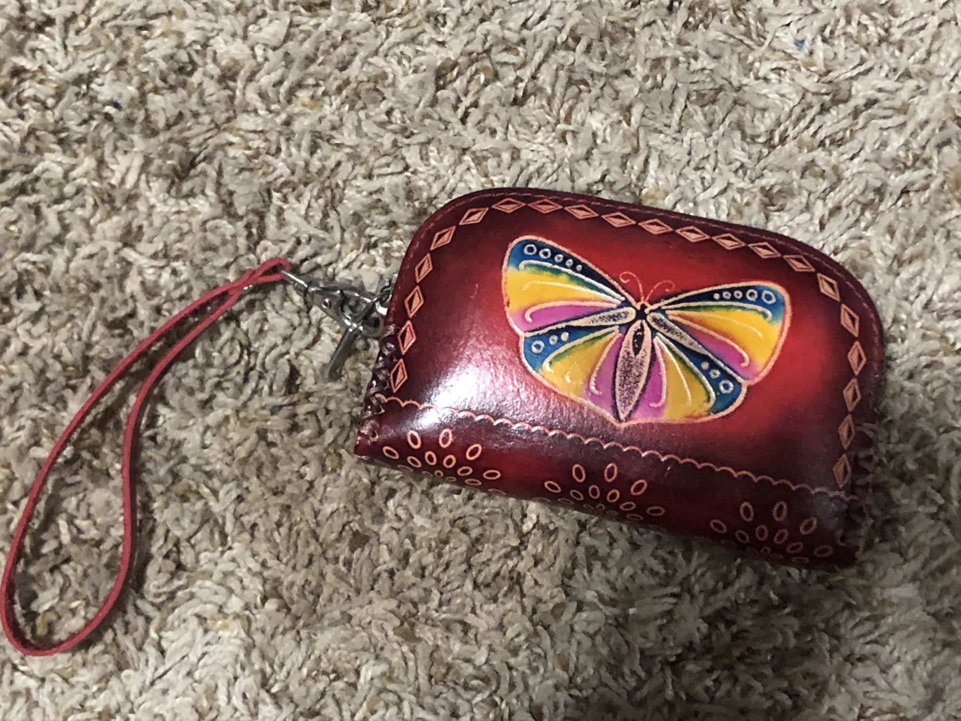 Genuine Leather Butterfly Coin Purse