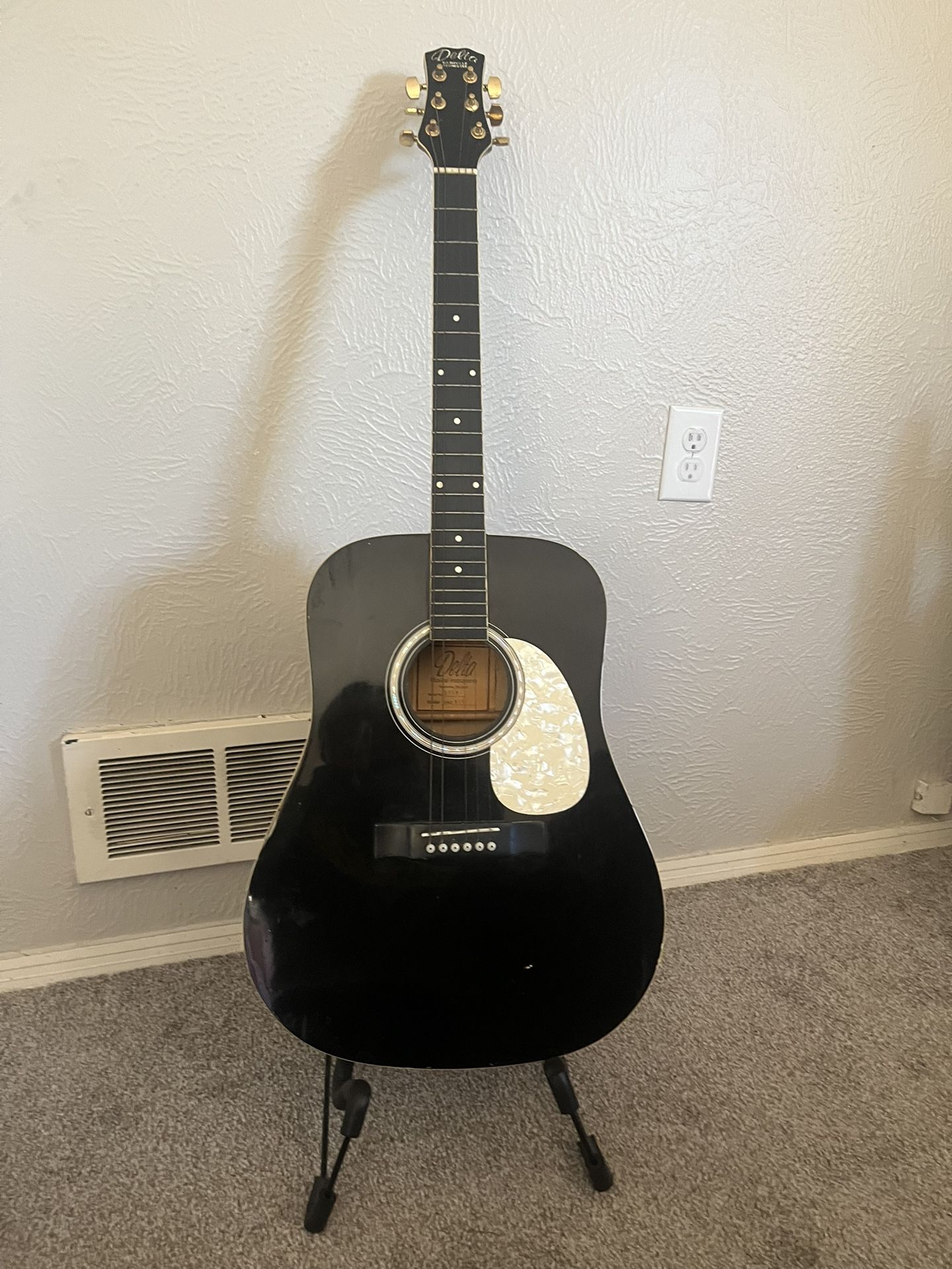 American Made Black Delta Acoustic Guitar