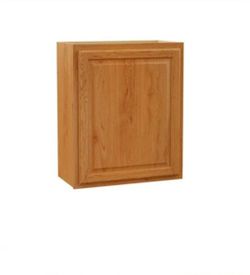 Hampton Bay Hampton 24 in. W x 12 in. D x 30 in. H Assembled Wall Kitchen Cabinet in Medium Oak