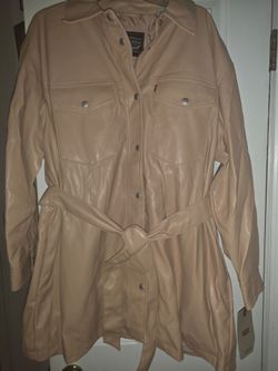 Levi's Faux Leather Belted Shirt Jacket, size 2Xl