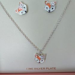 Fox Necklace & Earrings Set 