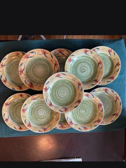 💎Great Collection💎Pier 1  - Hand Painted Stoneware  ELIZABETH Collection  💥 X11 💥NEW💥