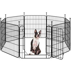 24" Tall 8 Panels Foldabel Dog Playpen for Outdoor Indoor