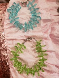 NEW, 2, Glass, Beaded Bracelets BEAUTIFUL!!