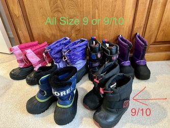Kid’s Snow Boots, Sizes 9, 9/10, 10