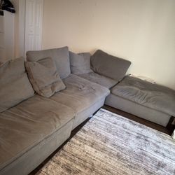 Dream Grey 131” 4 Piece Modular Sectional With Ottoman 