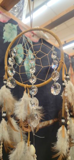 Dream Catcher with Crystal Beads and Feathers