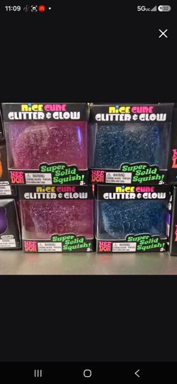 Nee Doh Nice Cube Glitter & Glow Squish Toys (4-Pack)