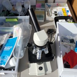 Microscope with accessories lot. See pictures. Make offer