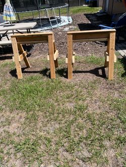 Cordless drill plus saw horses
