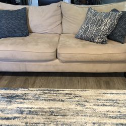 Sectional Grey Couch With Pillows And Tan Couch 
