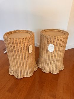 Scalloped Rattan Accent Table - Threshold designed with Studio McGee