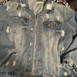 Distressed Women’s Jean Jacket 