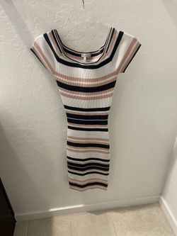 White Striped Dress 🩷💙
