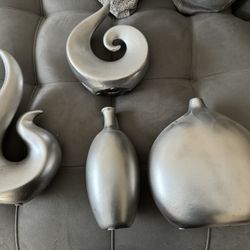 assorted Silver vases