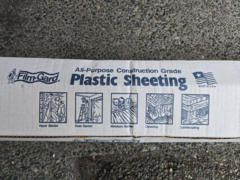 4mil Black Plastic Construction Sheeting New In Open Box