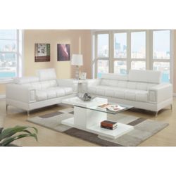 White Sofa And Love Seat Set 