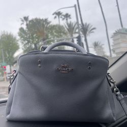 Dusty Blue Coach Designer Handbag 