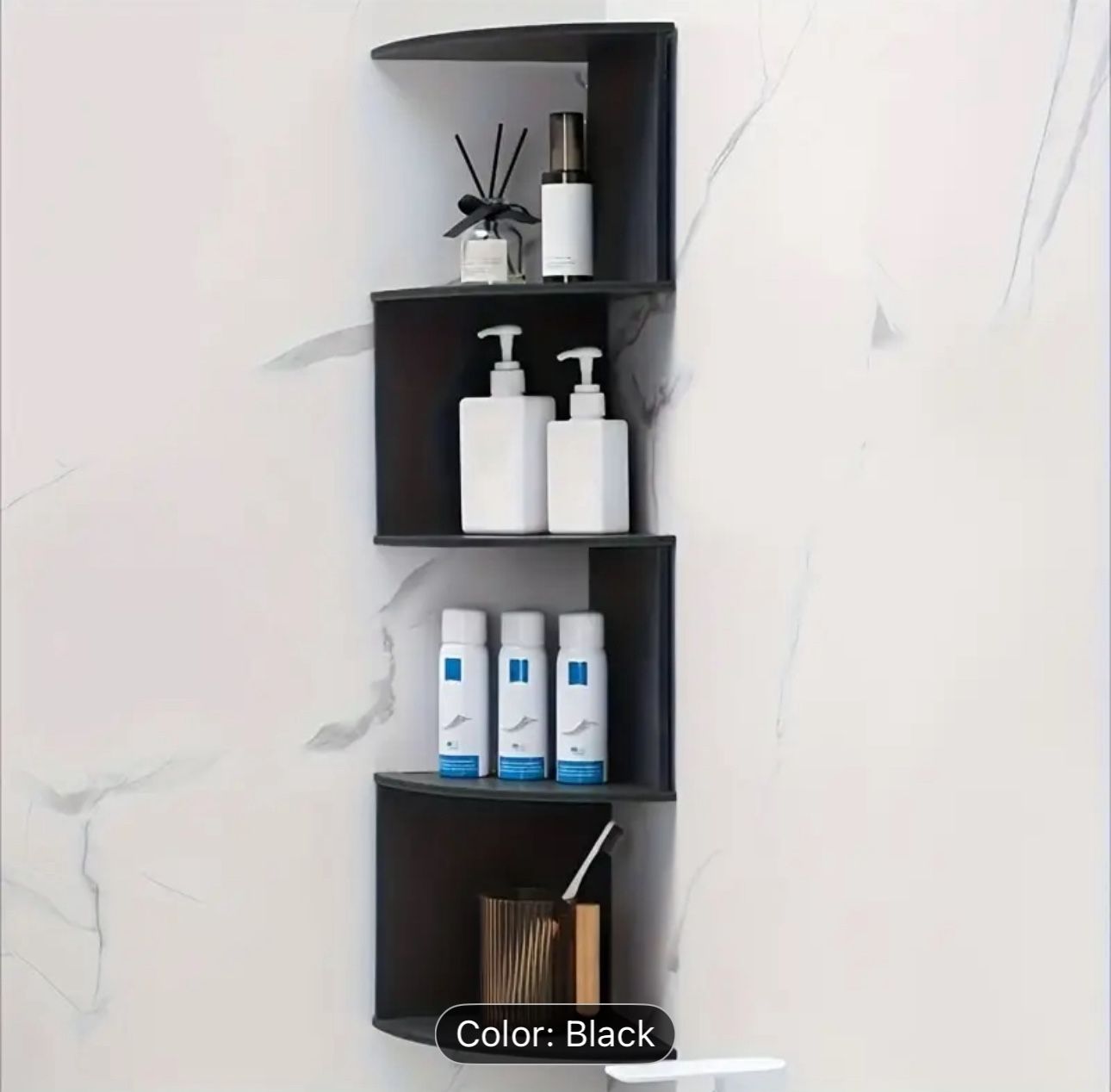 Modern Black Corner Wall Shelf