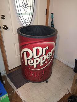 Dr pepper tall barrel cooler stand with wheels