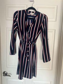 Como Blu Striped Wrap Dress Size P/S