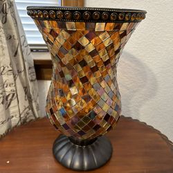 Gorgeous Partylite Global Fusion Mosaic Hurricane Candle Holder 