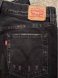 Levi’s 501 black denim jeans distressed vintage