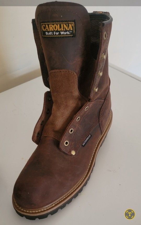 Oil - Resistant Leather Work Boots Size 10