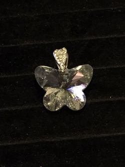 Crystal butterfly with sterling silver