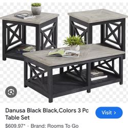 Coffee Table & 2 End Tables