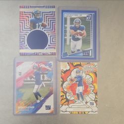 NY Giants Rookie Football Card Lot of 4
