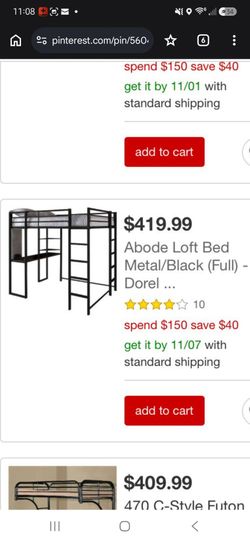 Full size loft bed