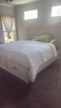 King Storage Bed Frame Headboard Mattress