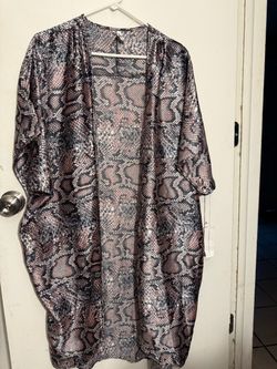 New Snakeskin Print Kimono Cardigan