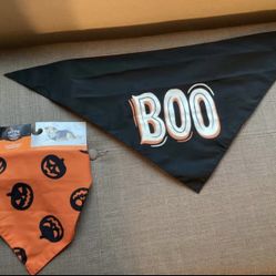 Brand New Pet Reversible Jack-O-Lantern/Boo Bandana - $1 each