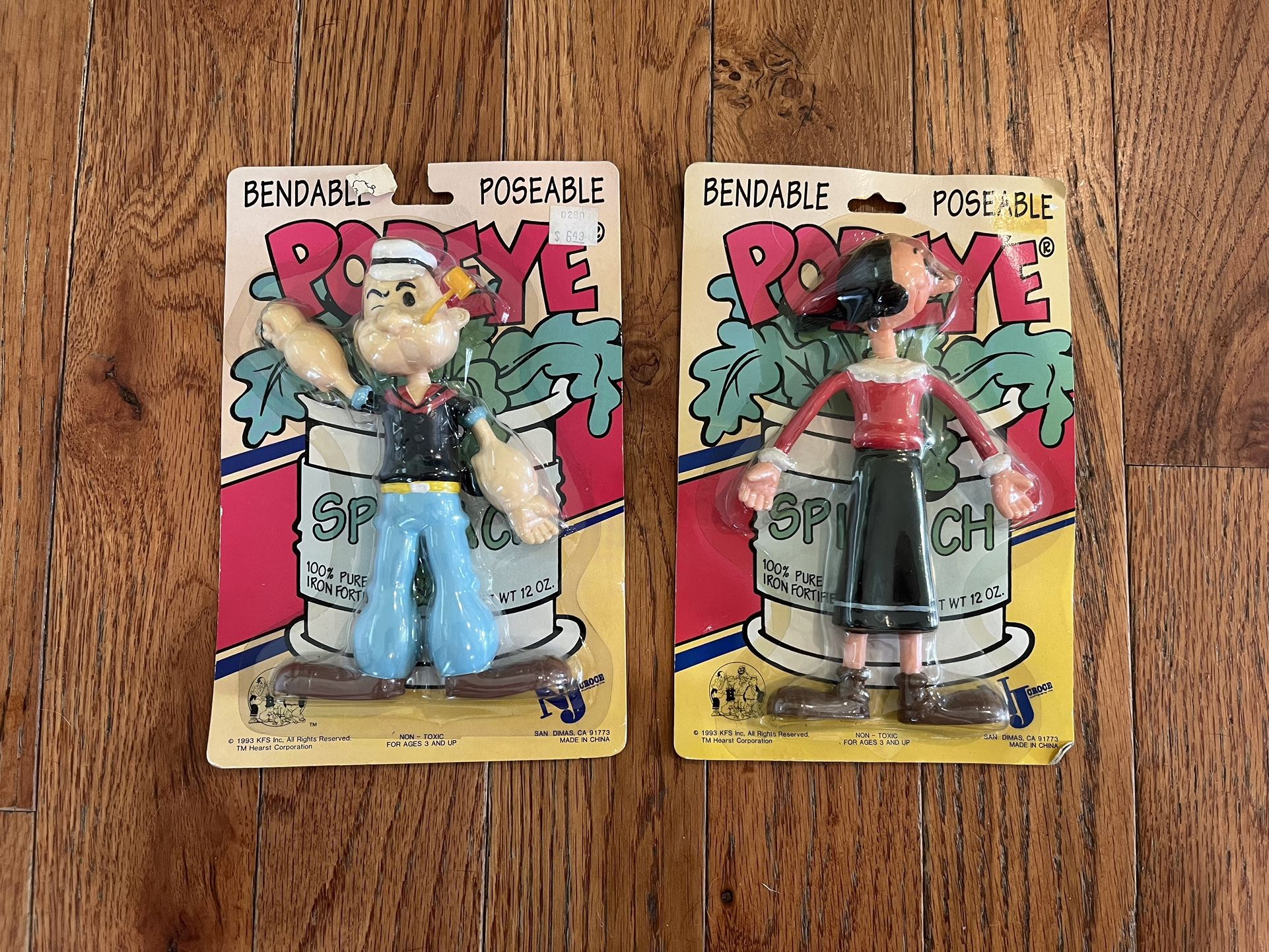 1993 Popeye Olive Oyl Loose KFS Bendable Poseable 7" Figure Toy Set Vintage 90s